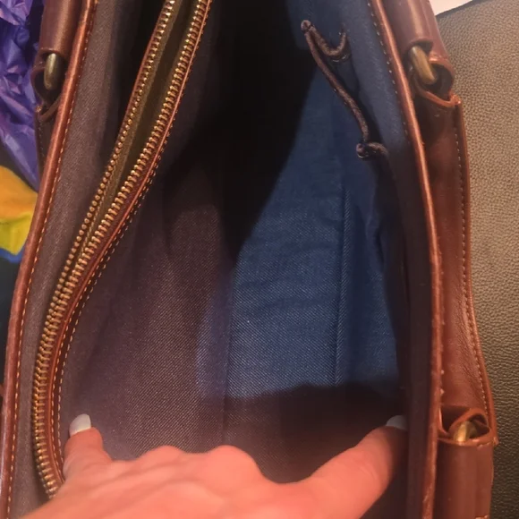 Celine Boogie bag Blue and Brown Satchel with Geometric Pattern AUTHENTIC - Picture 11 of 16